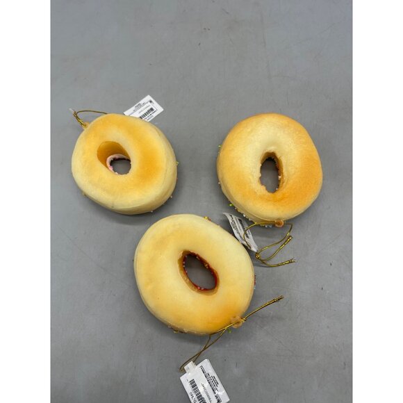 Kurt Adler sweet scoops sprinkle donut ornaments set of 3 squishy 3.5" READ NEW - Picture 6 of 8